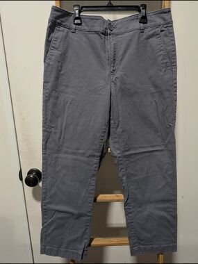 LOFT Straight Leg Chinos in Gray